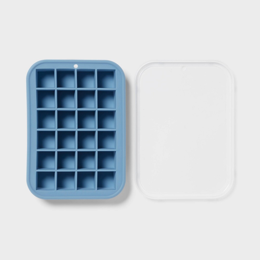 Silicone Cube Ice Tray with Lid Blue - Room Essentialsâ„¢