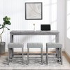 Solid Wood+Mdf Bar Table With Power Outlet, Bar Table And Chair Set, 4-Piece Dining Table Set, Industrial Breakfast Table Set For Living Room - 2 of 4
