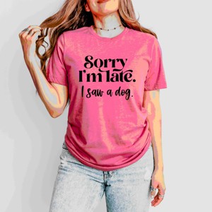 Simply Sage Market Sorry I'm Late I Saw A Dog Short Sleeve Tee - 1 of 4