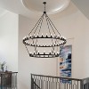 PAKOKULA 60 in. 54-Light Matte Black Industrial Wagon Wheel Chandelier, Large Farmhouse Round Chandelier - 3 of 4