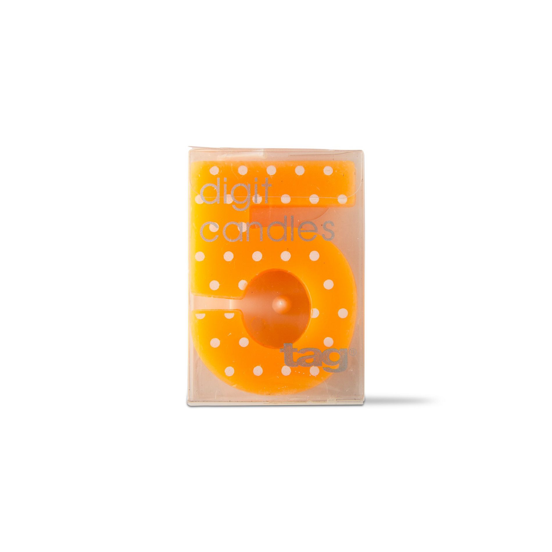 tagltd Five Digit Party Candle Dots - Orange Multi Birthday Cake Candles, Paraffin Wax, 1.375" x 0.5" x 1.875"