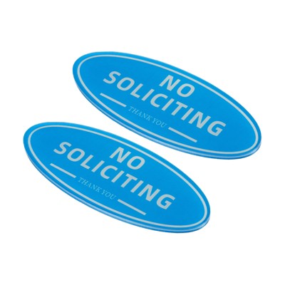Unique Bargains Acrylic Self-Adhesive Home Business No Soliciting Sign 2 Pcs