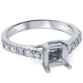 Pompeii3 1/4ct SI Princess Cut Accent Diamond Semi Mount Ring 6
