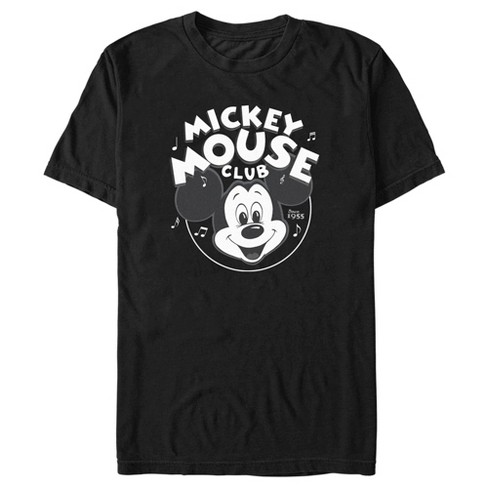 Men s Disney Mickey Mouse Club Black And White T shirt Target