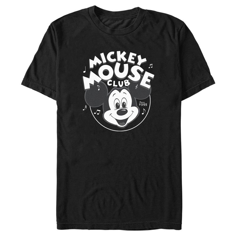 Men's Disney Mickey Mouse Club Black and White T-Shirt, 1 of 6