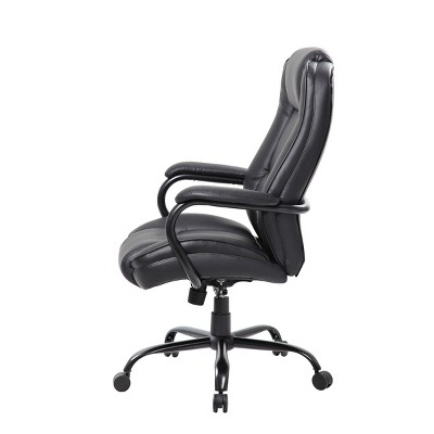 Executive Swivel LeatherPlus Chair with Reinforced Lumbar Support, Black
