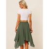 Allegra K Women's Elastic Waist Chiffon Handkerchief Hem Midi Skirt - 4 of 4