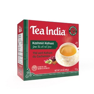 Tea India Kashmiri Kahwa Tea Premium Indian Chai Loose Leaf Tea with Natural Ingredients Spiced Green Tea Chai 80 Round Tea Bags - 1 of 4