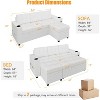 84” 2-in-1 Sofa Bed Comfortable Living Room Sofa with 2 Storage Arms and 2 Charging Ports, L-Shaped Sofa with 2 Cup Holders and Side Pockets - 2 of 4
