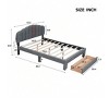 grey- Queen Size Bed With Storage Drawers Headboard USB Ports Easy Assembly Teddy Fleece Platform Queen Bed Frames Upholstered Platform Bed Frame No - 3 of 4