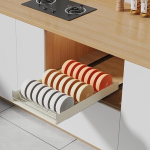Acekool Pull Out Dish Drying Rack, Stainless Steel Sliding Drawer, Plate & Bowl Organizer - 1 of 4