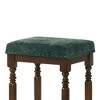 Sapphtopaz Rustic Bar Stools Set of 2 with Nailhead Trim Upholstered Dining Chairs with Wood Legs Counter Stools for Kitchen Island - 3 of 4