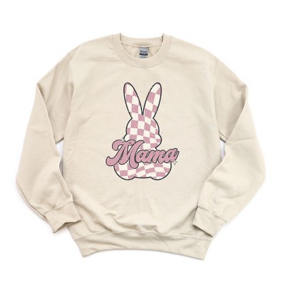 Simply Sage Market Women's Graphic Sweatshirt Checkered Bunny Mama