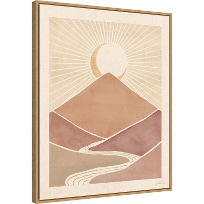 Beige and Brown Nature Vista Framed Canvas Wall Art