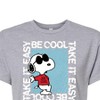 Women's - Peanuts - Be Cool, Take It Easy Snoopy Cropped Graphic T-Shirt - 2 of 4