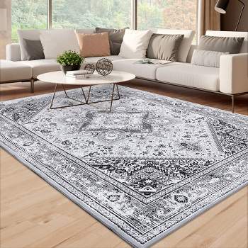 WhizMax Washable Rug Area Rug Boho Traditional Fuzzy Carpet for Living Room Bedroom