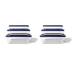 Dura Culina® 12pc (Set of 6) Rectangular Glass Food Nesting Container Set - 1 of 4
