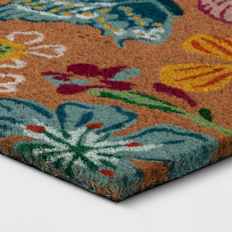 1&#39;6&#34;x2&#39;6&#34; All Over Floral Coir Doormat Blue/Natural - Threshold&#8482;, 4 of 6