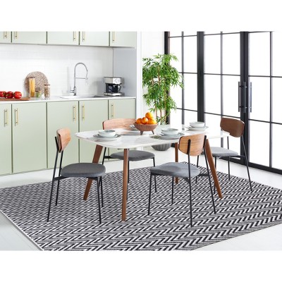 Montauk Black and Ivory Handwoven Cotton Area Rug 3' x 5'