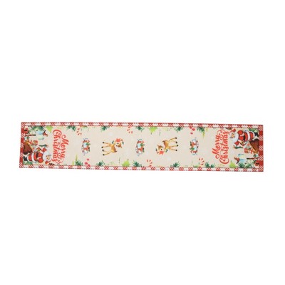 Unique Bargains Christmas Table Runner Polyester Multicolor 71x14 Inch 1 Pcs