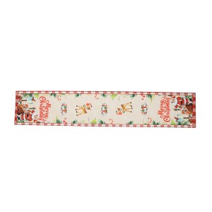 Unique Bargains Christmas Table Runner Polyester Multicolor 71x14 Inch 1 Pcs - 1 of 4