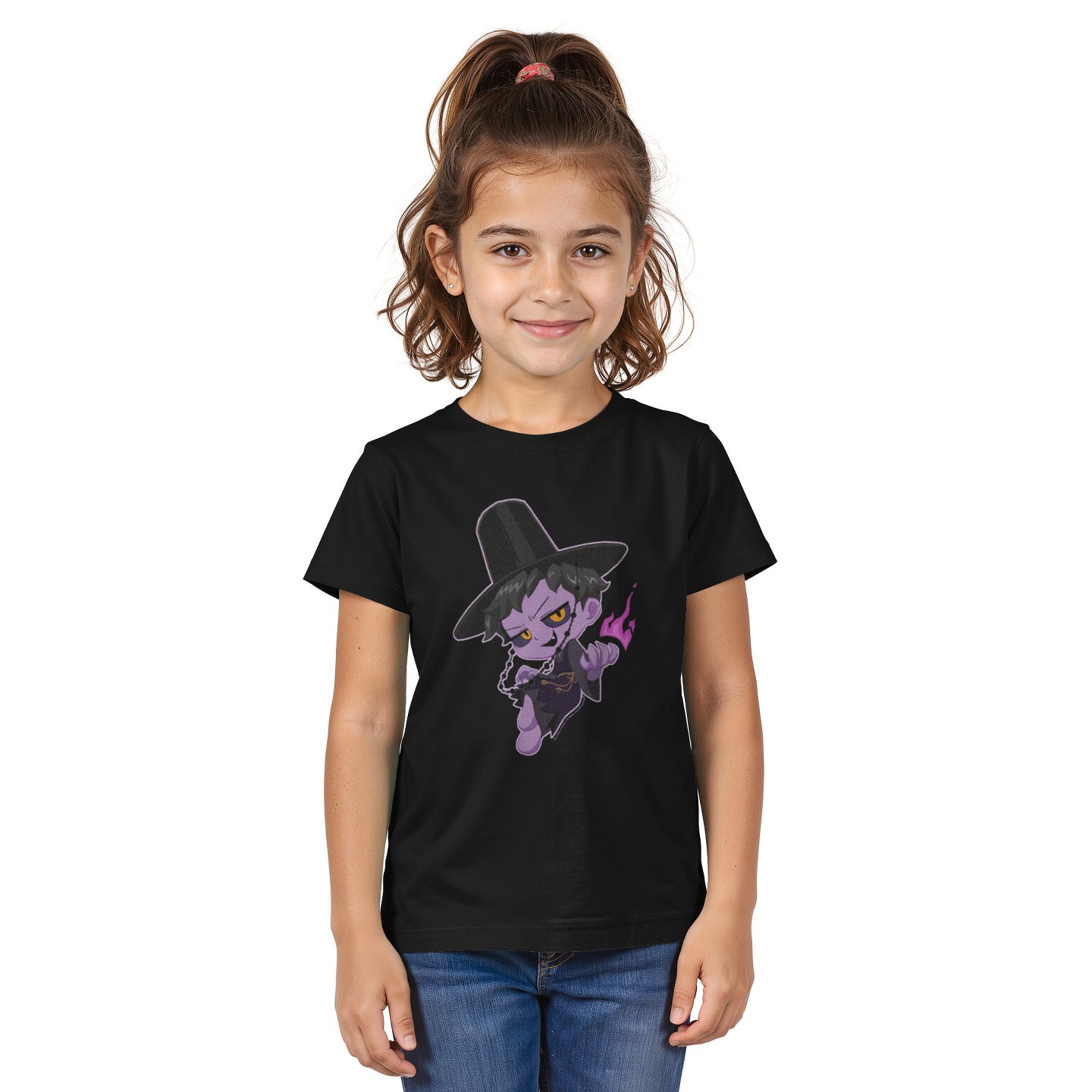 Футболка KPop Demon Hunters Devil Jinu T Shirt - Black для девочек, цвет: Чёрный — фото 1