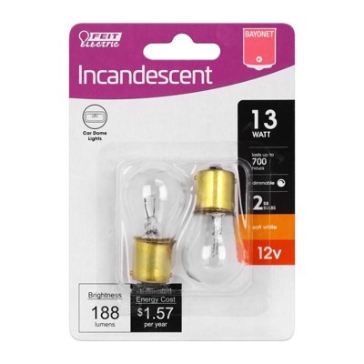 Feit - Specialty - Incandescent Bulb Bayonet - Soft White - 13 W - S8 - 2 Pack