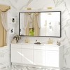 Apmir H Rectangular High-Strength Tempered Glass and Aluminum Alloy Framed French Cleat Mounted Wall Decor Bathroom Vanity Mirror in Matte Black - 2 of 4