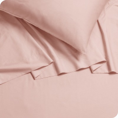 Luxurious Organic Cotton Percale Queen Sheet Set in Dusty Pink