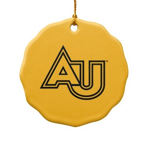 Adelphi University Primary Logo Porcelain Scalloped Holiday Christmas Tree Ornament  2.8" (7.1 cm) - 1 of 4