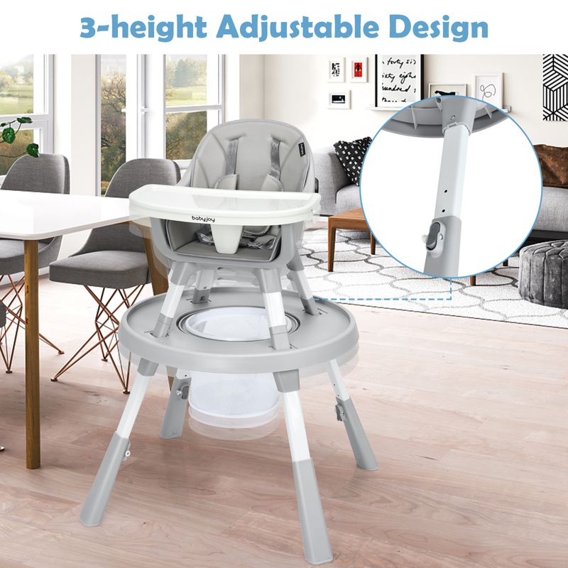 Infans 6 in 1 Baby High Chair Infant Activity Center w/ Height Adjustment, 3 of 8