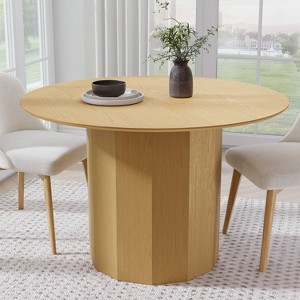 Dovelina Mid-Century Wood Round Dining Table Kitchen Table Dining Room Table for 4 People - 46", Black - 1 of 4