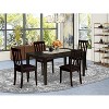 5-Piece Cappuccino Solid Wood Top - Dining Room Set - Seats 4 - 2 of 4