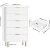 Modern Fluted 5/6/7 Drawer Dresser, Large Natural Wood Chest of Drawers with Gold Handles, Bedroom Storage Organizer, Stylish Dresser - 2 of 4