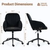 Bosmiller Velvet Home Office Chair, Gold Base and Wheels, Modern Makeup Vanity Chair, Height Adjustable Swivel Desk Chair, Living Room Bedroom, Beige - 2 of 4