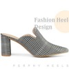 Perphy Pointed Toe Slip on Chunky Heels Houndstooth Slide Mules for Women - 4 of 4