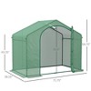 6' x 3' x 5' Portable Walk-in Greenhouse, PE Cover, Steel Frame Garden Hot House, Zipper Door, Top Vent for Flowers, Vegetables, Saplings - 3 of 4