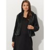 INSPIRE CHIC Women's Cropped Lapel Long Sleeve Fluffy Faux Fur Jackets - 3 of 4