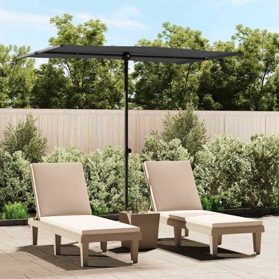 Garden Umbrella Sand White Polyester, Aluminum 6.6 x 4.9 ft  vidaXL