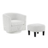 Kumasinova 360° Swivel Accent Chair with Ottoman, Corduroy Fabric Recliner Arm Chair, Single Sofa Chair with Rubber Wood Frame - 2 of 4