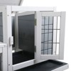 FURNIinspire Pet Crates and Houses Wooden Rabbit Hutch with Ventilation Gridding Fence, Openable Door, Cleaning Tray, Grey,37.01"*22.24"*36.2" - 3 of 4
