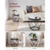 Small Coffee Table Set of 2, Round Coffee Table with Steel Frame, Side End Table for Living Room - 4 of 4