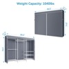 VIPEK V5C Clothes Closet Wardrobe Heavy Duty Covered Clothes Rack, Black Metal Clothing Rack with Grey Oxford Fabric Cover - 3 of 4