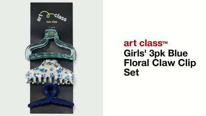 Girls&#39; 3pk Checkerboard Claw Clip Set - art class&#8482;, 2 of 5, play video