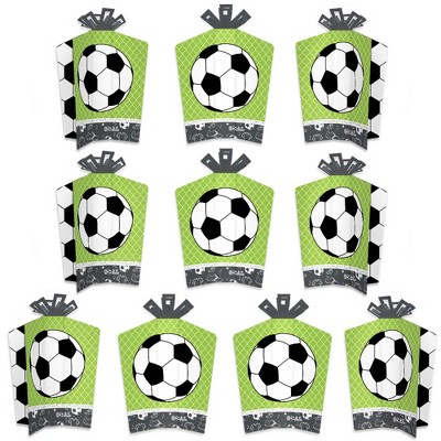 Big Dot of Happiness Goaal - Soccer - Table Decorations - Baby Shower or Birthday Party Fold and Flare Centerpieces - 10 Count