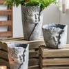 NAYSAYE Planter Set of 2 Sleep Face Accent Planter Dreaming Profile Design for Indoor Outdoor Garden, Gray, 14"*12"*8" - 2 of 4