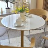 30” Diameter Round Circle Kitchen Dining Table Bar Height Bistro Table Sintered Stone-top, with Pedestal Base - 3 of 4