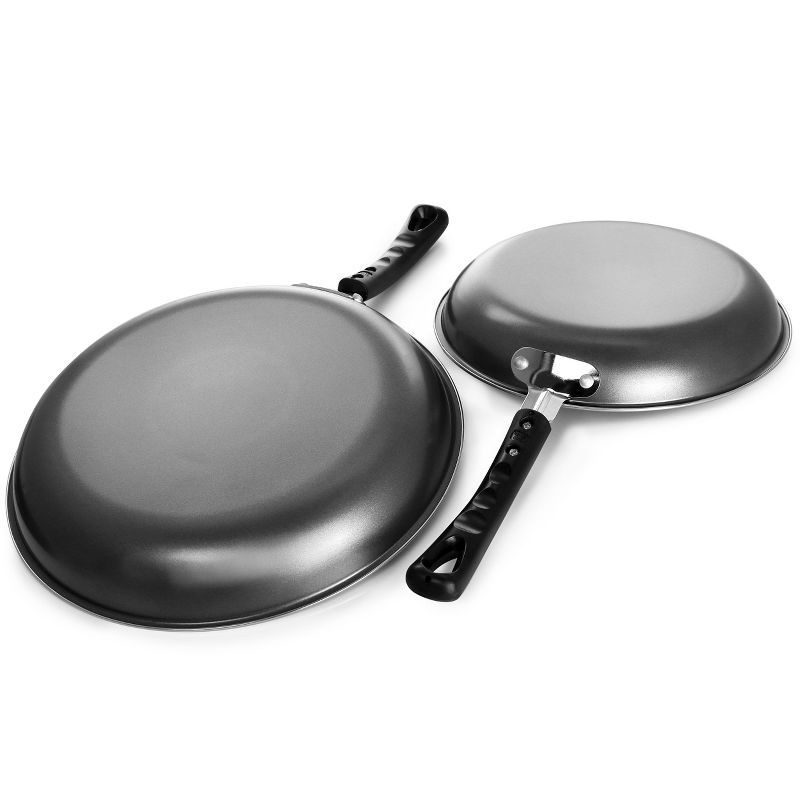 Gibson Everyday Highberry 2 Piece 12in and 10in Frying Pan Cookware Set in Metallic Grey, 3 of 9