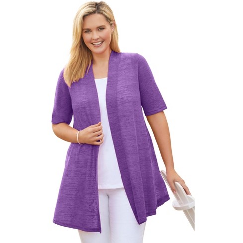 Woman Within Women's Plus Size Lightweight Open Front Cardigan - M ...