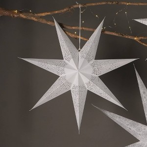 SEVOBAL Tree Ornaments Handmade Paper Star Decor, 75cm Festive Hanging Ornament for Christmas and Winter Celebrations, White, 30.5"*2"*30.5" - 1 of 4